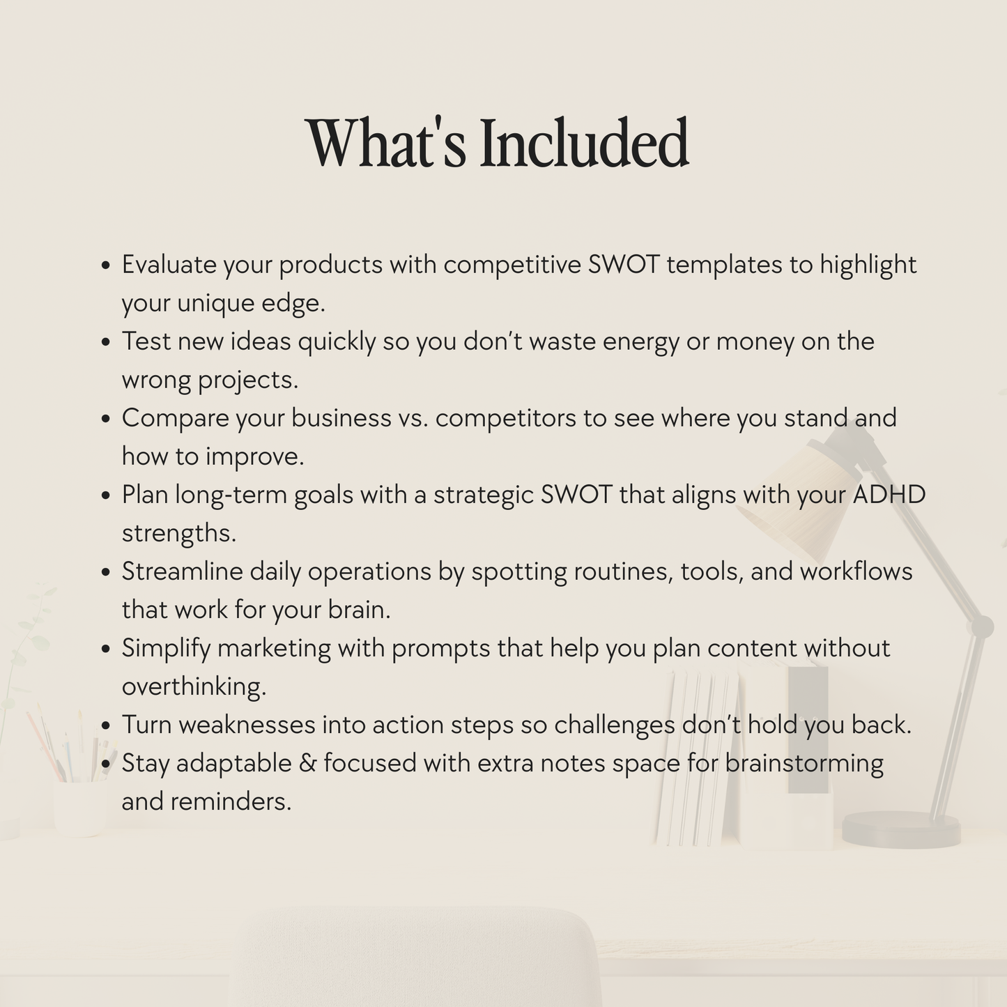 The ADHD Friendly SWOT Analysis Workbook