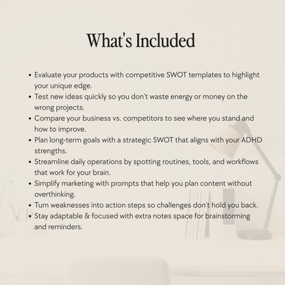 The ADHD Friendly SWOT Analysis Workbook